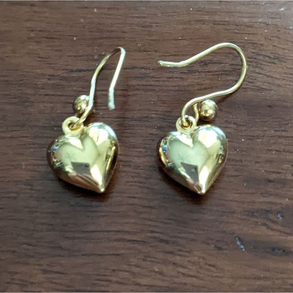 None Jewelry - Gold Heart Earrings